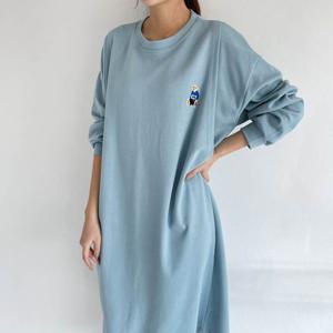 [보리맘]곰자수 귀여운 수유복 긴팔 수유 원피스 임부복 코튼 ID469