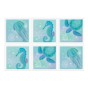 논슬립(6매) 바닷속친구들 NSF-32119 미끄럼방지스티커 데코스티커 욕실스티커 욕조스티커 욕조논슬립스티