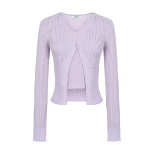 [에이비에프지]가디건 레이어드 스타일 골지 긴팔 니트 APZ1ZW311C