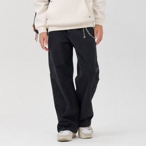 [오션스카이] 남아 블랙 와이드 이중직 기모 데님팬츠-EFJB2325D03