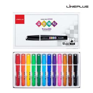 라인플러스 트리마 330 유성매직 12색 세트 (사각닙)
