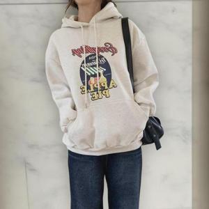 여성 빅사이즈 나염 보온 애플파이 후드티