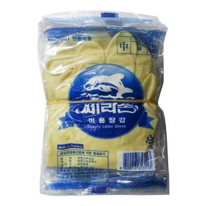 쎄라손 미용장갑(중)-10개 천연라텍스 다용도 고무장갑