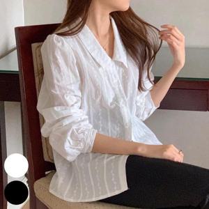 [강물처럼]빅사이즈레이스블라우스 S873L410 미송풀림자수블라우