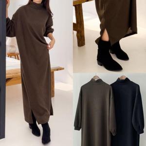 [강물처럼]위쉬몰 GO 애쉬폴라넥니트원피스(T421H412) 빅사이즈