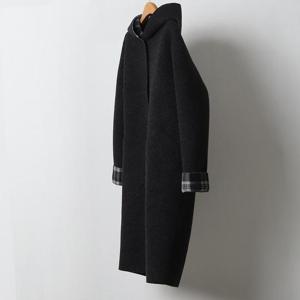 [강물처럼]빅사이즈체크코트 J547L412 후두체크배색울롱코트 BG