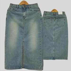 [강물처럼]빅사이즈청치마 T929L502 데일리중청데님스커트 CA (3