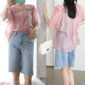 [강물처럼]위쉬몰 WB 설레임시스루블라우스(S063H405) 빅사이즈