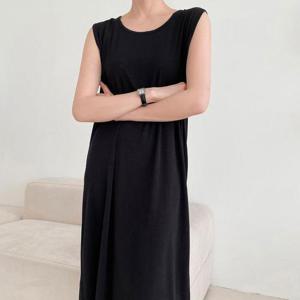 [강물처럼]아이우먼 라운드넥민소매원피스 LDG924M405 빅사이즈