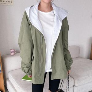 [강물처럼]아이우먼 후드레이어드배색사파리 BNQ864M404 빅사이