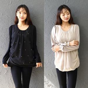 [강물처럼]위쉬몰 MN 진주알쉬폰블라우스(w072H403) 빅사이즈 (1