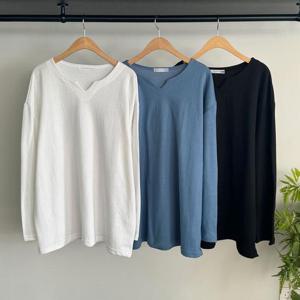 [강물처럼]빅사이즈사랑해요 Q667L402 로제소프트브이면긴팔티 S