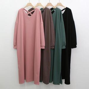 [강물처럼]빅사이즈사랑해요 K250L402 퍼프소매엑스끈원피스 NO