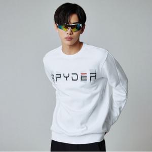 [스파이더] 공용 스머지 레터링 로고 기모 맨투맨 티셔츠 SPJPCNRL311UWHT