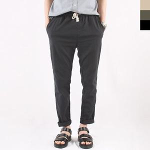 남자 밴딩팬츠 긴바지 남성 허리끈 캐주얼 패션 코디