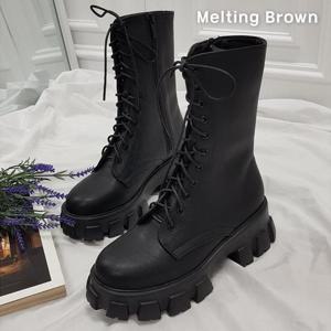 [멜팅브라운] 여성 데일리 시크 미들 부츠 워커 2color
