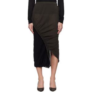 이세이미야케 스커트 블랙   그레이 빈스톡 미디 스커트 252809F092001