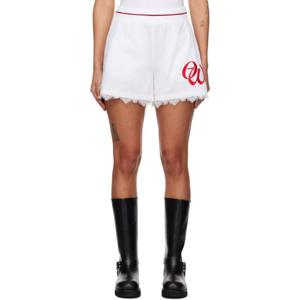 오프화이트 반바지 화이트 OW 베이스볼 포플린 쇼츠 242607F088001