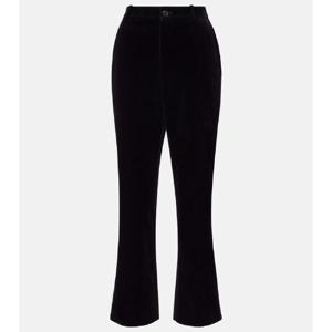 생로랑 코튼 벨벳 크롭 플레어 팬츠 P01078524