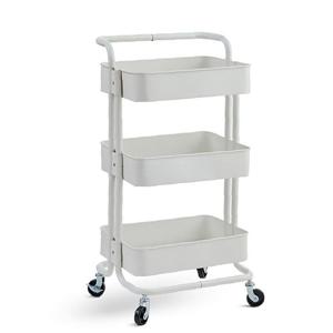 철제 다용도 이동식 트롤리 선반 3단