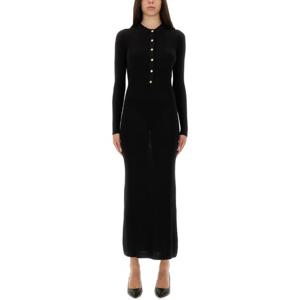 베르사체 버튼 프론트 울 맥시 원피스 1020358 1A161711B000