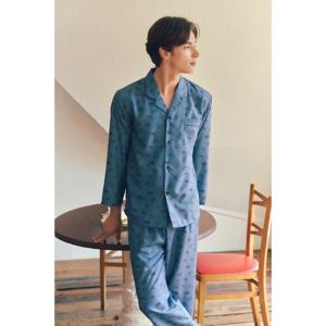 (비너스) 고양이 나염 포근한  면기모 남자 파자마 세트-VPA4552M