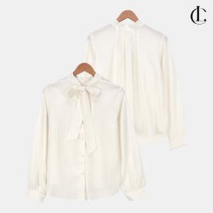 엘케이트 여성 블라우스 셔링 하객룩 투웨이 긴팔 리본 타이블라우스 LDRE001