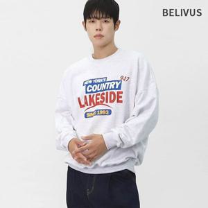 빌리버스 남자 맨투맨 긴팔 프린팅 코튼 오버핏 티셔츠 BPT095