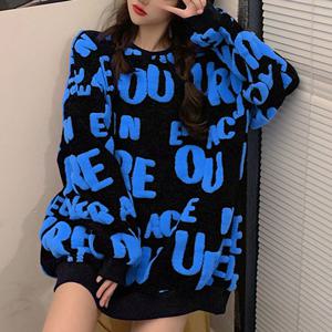 [한정수량] [올리비에스클로젯] 비비드 뽀글이 영문 라운드넥 니트_O2511KN060D