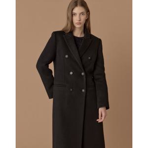 질스튜어트 뉴욕 여성 25FW 시즌오프 블랙 캐시미어100 더블 롱 코트 JSCO5D120BK