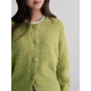 (35615ACM1L) [에잇세컨즈] 부클 라운드넥 카디건  라이트 그린