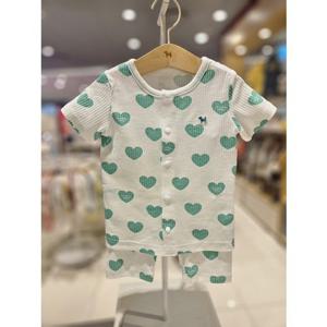 블루독베이비[hu]26.SS여름신상 MN)하트뱀부골지내의 46370-054-08 유아내의 반팔내의 내복 출산선물