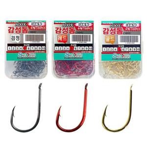 씨타임 국산 감성돔바늘 벌크 대용량 금 흑 레드 바늘