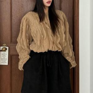 [강물처럼]아이우먼 플라레이스셔링블라우스 LTT582M412 빅사이