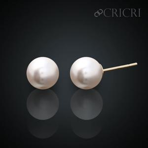 [CRICRI] 14K 진주 금 귀걸이 10mm 스와로브스키 크리스탈 제작