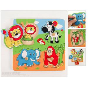 어린이집 원목 교구 노인 베이비 유아 퍼즐 야생동물