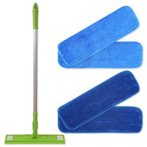 밀대 청소기 그린+극세사 패드 컷팅2장+루프2장/청소 밀대 걸레