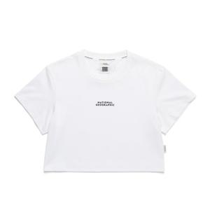 내셔널지오그래픽 N242WTS100 여성 크롭 반팔 티셔츠 WHITE