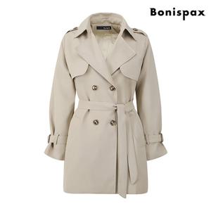 [보니스팍스(여성의류)]카라 더블 버튼 벨티드 하프 여성 코트 (XO3JH002L0)