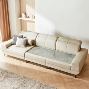 세디아 4인 천연 가죽 그린팔보석 돌소파 카우치 GS