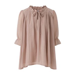 FOCUS  리본넥 플리츠 쉬폰 블라우스 PBINF5M1BL5041