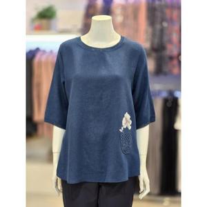 세리아 세이브존07 패치 프린팅 7부 티셔츠 252517