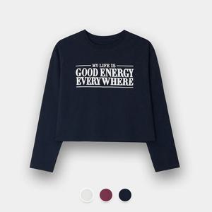 [지오다노 주니어]03394901 코튼 저지 크랍 프린트 긴팔티(여아)