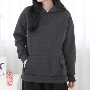 [깨비몰][깨비몰]여성 안감 기모 후드티 겨울 기본무지 티셔츠 (