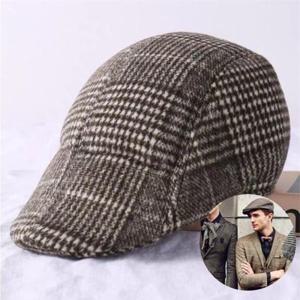 도리구찌모자 중년 모자 헌팅캡 어르신 겨울 도리구찌 남성 체크 화가