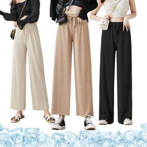 [깨비몰][깨비몰]여자 여름 통바지 쿨링 찰랑 밴딩 와이드팬츠 (