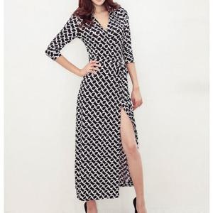 [깨비몰][깨비몰]여성 7부소매 맥시 랩 롱 원피스 파티 하객룩 (