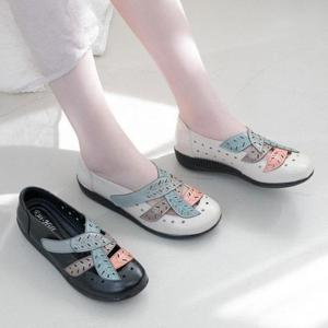 [할마마마][할마마마] 나뭇잎가죽펀칭단화 로퍼 예쁜 분위기있는