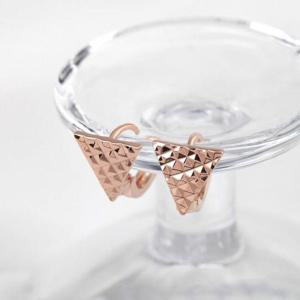 로즈골드귀걸이 금침 홀리 로즈골드 삼각 컷팅 원터치링 귀걸이 14K