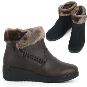 [깨비몰][깨비몰] 여성 방한부츠 털부츠 통굽 옆지퍼 앵클부츠 (